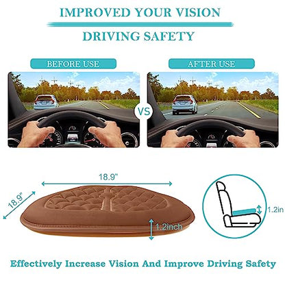 Big Ant Car Seat Cushion, Comfort Memory Foam Driver Seat Cushion Improve Driving View, Sciatica and Lower Back Pain Relief, Thick Seat Cushions for Car Home Office Chair, Wheelchair - Brown - color: Brown