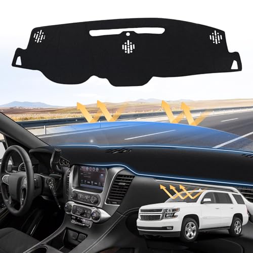 Sunsdrew Dash Cover for 2015-2020 Chevrolet Tahoe/Suburban/GMC Yukon Dashboard Cover Mat for Tahoe Accessories Sunshade Nonslip Mesh Protector No Glare - size: 15-20 Tahoe Dash Cover