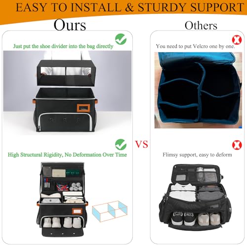 2 Layer Golf Trunk Organizer, Golf Organizer with 2 Pairs Shoes Compartment, Golf Storage Waterproof Car Trunk Locker for Balls, Caps, Clothes, Gloves, Accessories, Gifts for Golfers