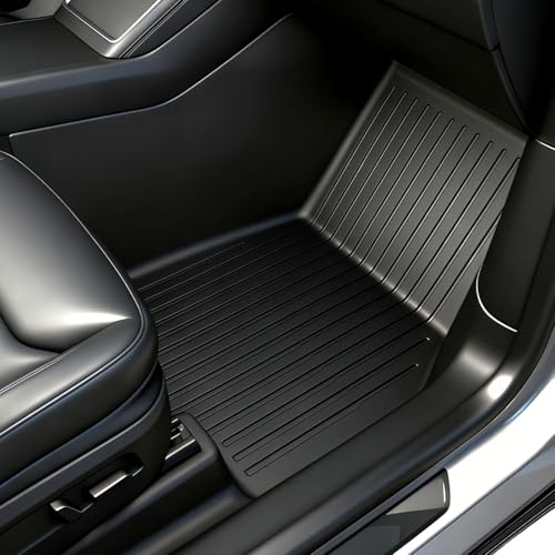 SUPER LINER 2025 2026 Tesla Model Y Juniper Floor Mats & Accessories & Extra-Thick TPE Cargo Liners CabinProtect™ for 5-Seater | All-Weather Pet & Child-Friendly System(Only fit Premium&Performance) - size: 10-Piece Set | Large