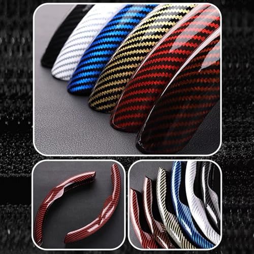 Car Steering Wheel Cover Universal Carbon Fiber 2PCS Segmented Waterproof Steering Covers Comfortable Easy Install All-Season Use(Black)