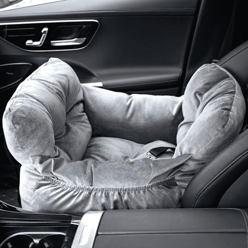 Pet Car Booster Seat for Small Dogs up to 25 lbs with Safety Straps, Storage Pockets, Travel Carrier Bed Booster Seat, Machine Washable (Gray) - color: Space Gray