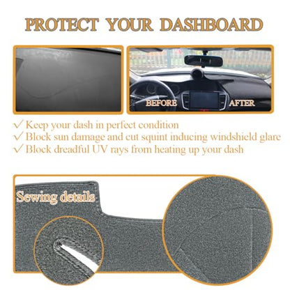 Dash Cover Mat Custom for 1997-2000 Chevrolet Silverado/GMC Sierra C1500 C2500 C3500 K1500 K2500 K3500,1997-1999 GMC Yukon/Chevy Tahoe Suburban,Dashboard Pad(Dark Gray) Y57 - color: dark gray
