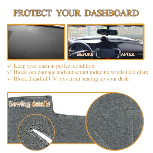 Dash Cover Mat Custom Fit for GMC Acadia Without Head Up Display Dashboard Pad Cap Carpet Protector K353A (Dark Gray) - color: Dark Gray