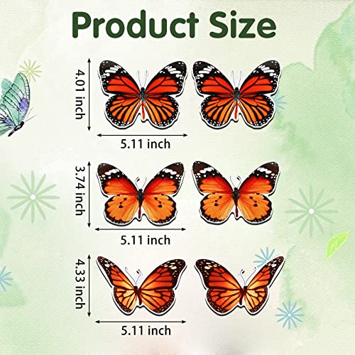 6 Pcs Butterfly Screen Door Magnets Flexible Double Sided Door Magnets Decorative Protectors for Sliding Screen Doors Prevent People & Pets from Running into Windows (Red)