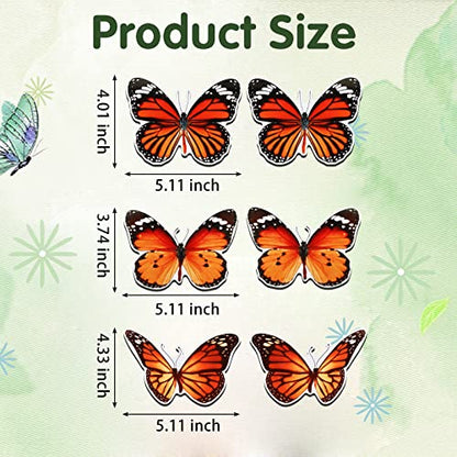 6 Pcs Butterfly Screen Door Magnets Flexible Double Sided Door Magnets Decorative Protectors for Sliding Screen Doors Prevent People & Pets from Running into Windows (Red)