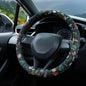 Woodland Fern Moth Dragonfly Mushroom Amanita Steering Wheel Cover Auto Steering Wheel Protector, Anti-Slip, Breathable, Absorbing Sweat, Universal Car Accessories 14.5–15 inch - style: Woodland Fern Moth