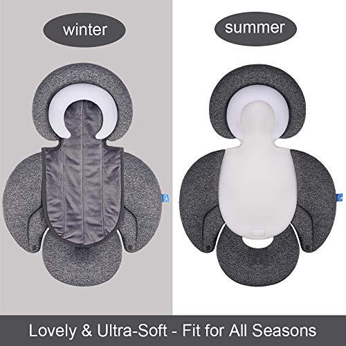 COOLBEBE New 2-in-1 Babybody Cushion for Baby Newborn Infants - Extra Soft Stroller Cushion Pads Car Seat Insert, Perfect for Carseats, Strollers, Swings, Grey - color: Grey