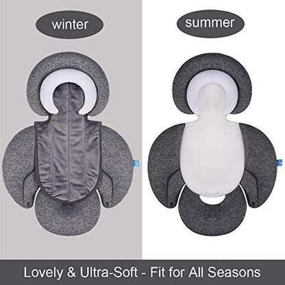 COOLBEBE New 2-in-1 Babybody Cushion for Baby Newborn Infants - Extra Soft Stroller Cushion Pads Car Seat Insert, Perfect for Carseats, Strollers, Swings, Grey - color: Grey