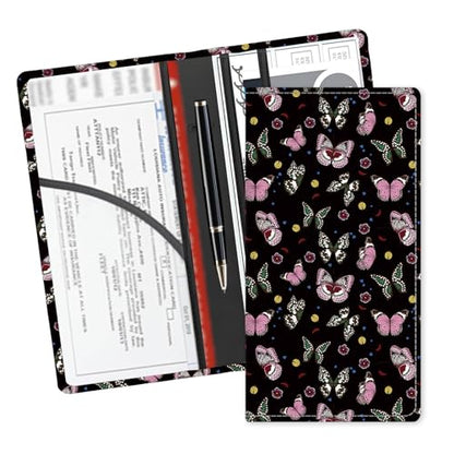 Leather Car Registration and Insurance Card Holder, Cute Car Accessories Vehicle Glove Box Car Organizer for Documents, Cards, License Cute Butterfly - color: Cute Butterfly