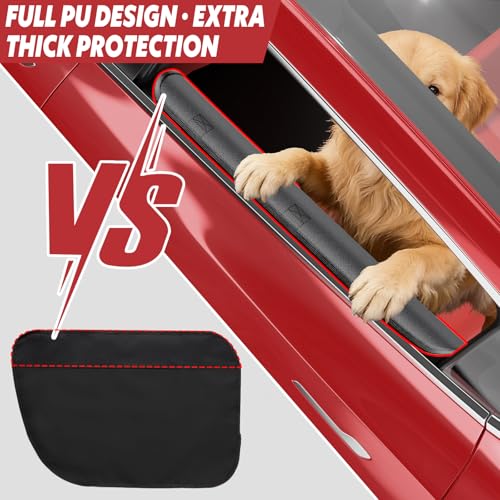 Dog Car Door Protector – 20% Larger Design for Sedans, Family Cars and Small SUVS, 2 Packs Thickened PU Material Waterproof Door Panel Covers, Protects Doors from Dog Scratching - size: Premium PU [Fit for Sedan/Family Car/Small SUV]