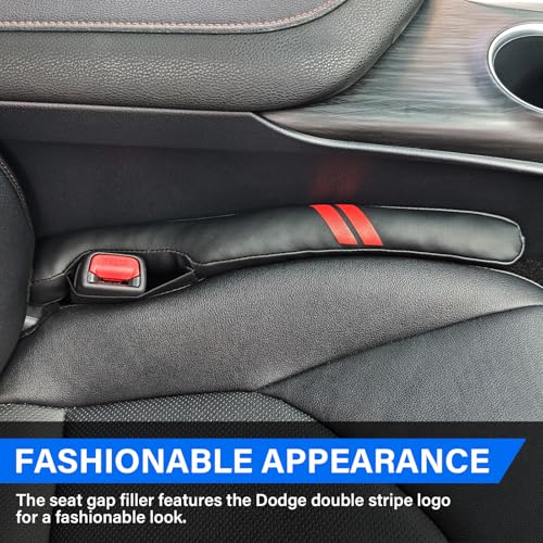 Car Seat Gap Filler for Dodge Accessories Durango Charger Challenger Dart Journey Block The Gap Between Seat and Console Stop Things from Dropping (2PCS, Black)