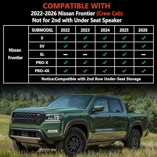 KARPAL Floor Mats for Nissan Frontier 2022-2025 2026 (Crew Cab), with 2nd Row Under-Seat Storage(Not with Under Seat Speaker), TPE Rubber All Weather Protection Floor Liners Accessories Car Mats - style: 2022-2026 | For Nissan Frontier | 1st & 2nd Row