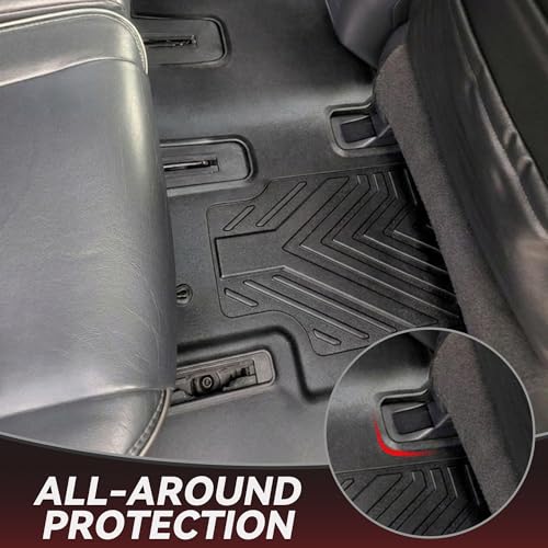 YITAMOTOR Floor Mats for Nissan Pathfinder 2013-2020, Infiniti QX60 2014-2020, JX35 2013, Custom Fit All Weather Anti-Slip TPE Rubber Mat, Pathfinder Accessories, 3 Row Automotive Floor Liners, Black - style: 13-20 Nissan Pathfinder/13 Infiniti JX35/14-20