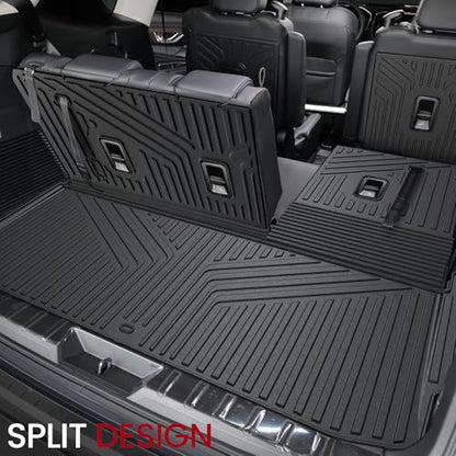 Cargo Mat with Backrest Mats for 2019-2025 2026 Subaru Ascent 7/8 Passenger Accessories, All-Weather TPE 3rd Backrest Mat Trunk Mat Cargo Liner Protector(Cargo Mat with Backrest Mats) - style: Cargo Mat with Backrest Mats