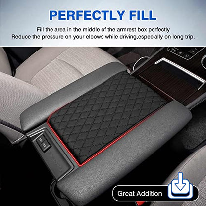 Autorder Center Console Cover for Toyota Sienna 2021-2025 2026 Accessories Memory Foam Armrest Cushion with Anti-Scratch Leather Protector Covers Black - size: 21-26 Sienna
