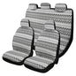 9PCS Baja Saddle Blanket Car Seat Covers, Front Set Breathable Washable Seat Covers with Seatbelt Pad, Striped Woven Cloth Airbag Compatible Seats Protector for Most Vehicles (Black White Wave) - color: Black White Wave