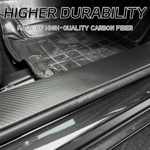 4PCS Car Door Sill Protector, Carbon Fiber Anti-Scratch Car Door Edge Guards Side Doors Threshold Anti Tread Decor Stickers for Bumpers Trunks Doors Entry,Universal Vehicle Interior Accessories
