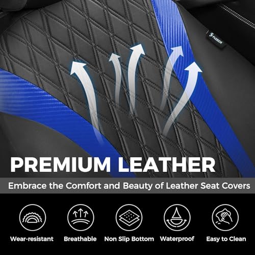 Seat Covers, Car Seat Covers Full Set, Waterproof Leather Car Seat Protector, Front and Rear Seat Covers for Cars, Automotive Seat Covers Universal Fit for Most Cars SUV Truck