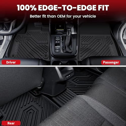 LASFIT Floor Mats & Cargo Mat for Honda HRV 2016-2022 (AWD Model), All Weather TPE Custom Fit HR-V Floor Liner Accessories, 1st & 2nd Row & Trunk Mat Full Set, Black (Not for FWD) - size: 6）For Honda HR-V AWD | 2016-2022 | Full Set