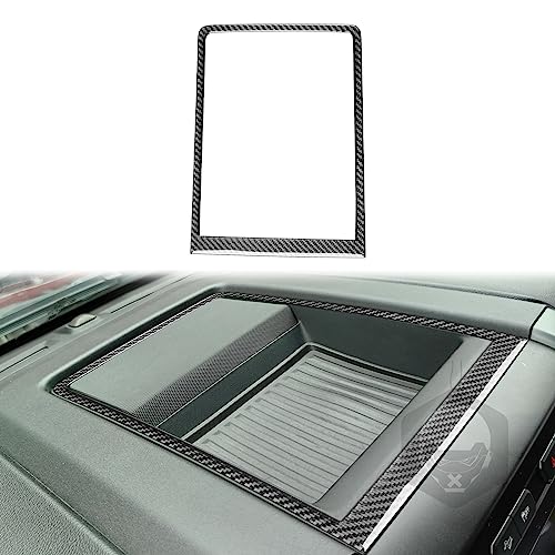 3D Carbon Fiber Car Stickers Center Console Dashboard Storage Box Frame Cover Car Interior Decorative Decal Compatible with Ford F150 F-150 Raptor 2017 2018 2019 2020 Accessories - color: Black 20