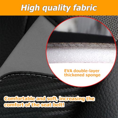 2PCS Car Seat Belt Cover, Carbon Fiber Seatbelt Shoulder Protection, Soft Car Seat Belt Strap Cushion Protect Your Neck and Shoulder, Car Accessories Seat Belt Pad for Car Truck (Black/Gray) - color: Black/Gray