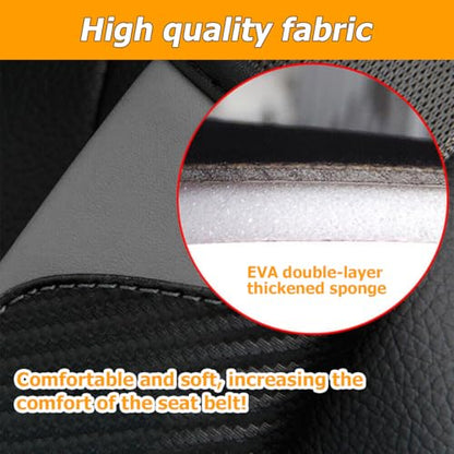 2PCS Car Seat Belt Cover, Carbon Fiber Seatbelt Shoulder Protection, Soft Car Seat Belt Strap Cushion Protect Your Neck and Shoulder, Car Accessories Seat Belt Pad for Car Truck (Black/Gray) - color: Black/Gray