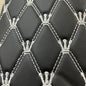 Quilted Foam Vinyl Fabric King Crown Classic Pattern with 0.23" Sponge Backing Faux Leather Fabric for Car Headliner, Furniture Upholstery, Headboards,Diamond 2" x 3" (King Crown-Black White) - color: King Crown-black White