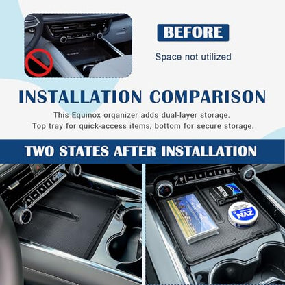 Front Center Console Organizer Tray Compatible with 2025 2026 Chevy Suburban/Tahoe Accessories Interior Console Compartment Cover Hidden Organizer (Full Console w/Bucket Seats Only)