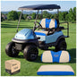 10L0L Golf Cart Seat Covers, Super Comfort Cooler Than Vinyl Seat Cover, Front and Rear Seat Cover for Yamaha EZGO Club Car, No Drilling Breathable Mesh Bench Seat Blanket, Machine Washable - color: Beige + Blue, style: Front Seat - For Yamaha & Club Car