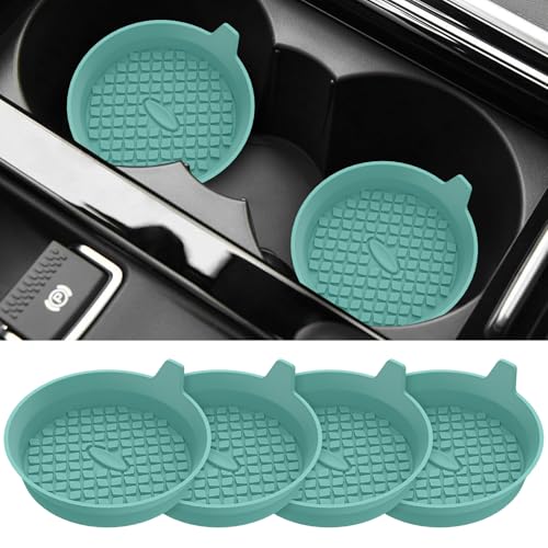 ME.FAN Car Cup Holder Coasters [4 Pack] Silicone Cups Mats, Automotive Universal Non-Slip Recessed Interior Accessories Teal Blue - color: 4pack-teal Blue