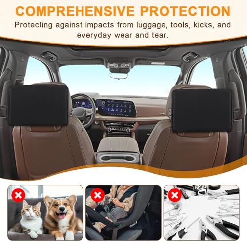 2 Pack Neoprene Protective Padded Cover for Rear Seat Screen for 2021–2025 2026 Cadillac Escalade/GMC Yukon/Chevy Tahoe/Suburban Rear Seat Screen Protectors 1.5mm Neoprene Dust& Impact Shield