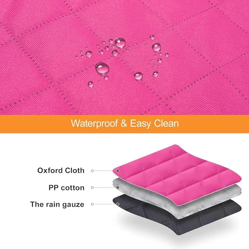 GXT Dog Back Seat Cover Protector for Cars SUV and Trucks with Mesh Window, Scratchproof Nonslip and Waterproof Material - color: Pink, style: Seat Cover and Dog Seat Belt