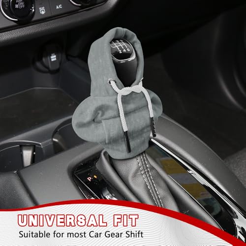 Gear Shift Hoodie, Shifter Hoodie, Funny Car Gear Shift Protector Cover, Automotive Interior Cute Gadgets Fashionable Mini Sweater Shifter Stick Knob Cover Universal for Most Vehicles (Gray) - color: Gray
