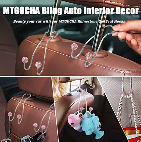 Bling Purse Hook for Car Headrest, Upgraded Cute Car Seat Hooks for Bag Handbag, Durable Stainless Auto Purse Hanger Holder 2 Pack, Pink - color: Pink