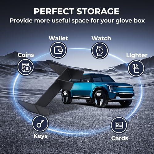 Glove Box Organizer for KIA EV9 2025 2024 (Not for 2026+), Interior Accessories Glove Box Compartment Insert Storage Dividers for 2024-2025 EV9, Black