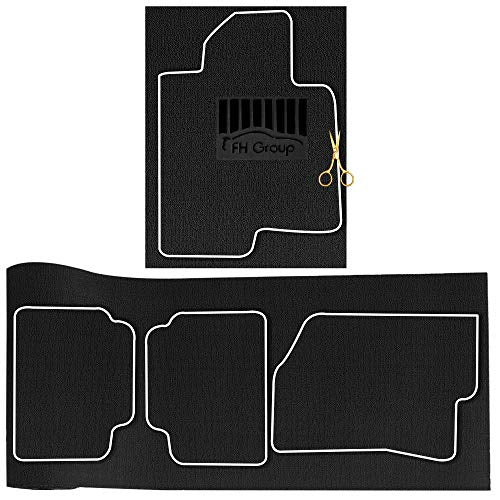 FH Group Car Floor Mats - DIY Ultra Waterproof Trimmable Non-Slip Vinyl Floor Mats, Solid Black