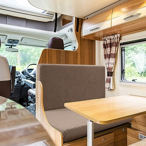 Tlswshsy RV Dinette Cushions Covers - Stretch Sofa Seat Slipcovers - Washable Loveseat Sofa Furniture Protector for Camper Car Bench (Camel 2 Backrest Covers & 2 Bench Covers) - color: Camel