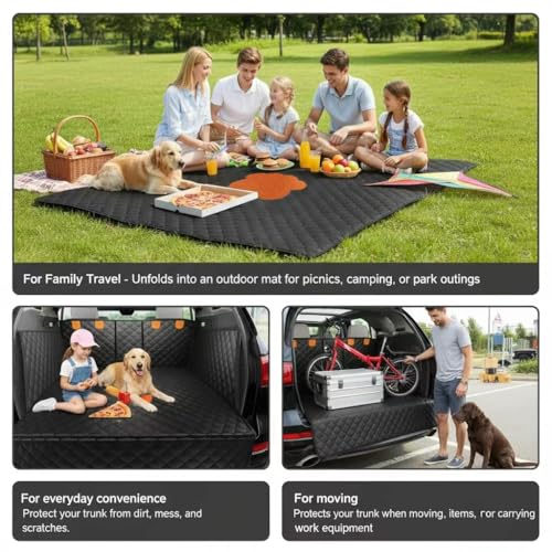 Split Cargo Liner for SUV – for Dogs & Pets, Heavy-Duty, 100% Waterproof Trunk Mat & Cargo Cover – Fits 60/40 Split Bench & Armrest Pass-Through – Machine Washable, Non-Slip, Durable