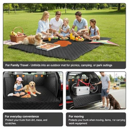 Split Cargo Liner for SUV – for Dogs & Pets, Heavy-Duty, 100% Waterproof Trunk Mat & Cargo Cover – Fits 60/40 Split Bench & Armrest Pass-Through – Machine Washable, Non-Slip, Durable