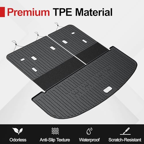 Cargo Mat with Backrest Mat for 2020-2025 Kia Telluride, All Weather TPE Trunk Mat Rear Cargo Liner Back Seat Cover Protector for Kia Telluride Accessories - style: Cargo Mat