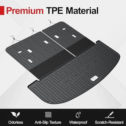 Cargo Mat with Backrest Mat for 2020-2025 Kia Telluride, All Weather TPE Trunk Mat Rear Cargo Liner Back Seat Cover Protector for Kia Telluride Accessories - style: Cargo Mat