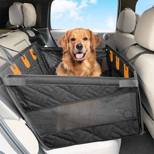 Kohree Dog Car Seat Cover for Medium Large Dogs, Hard Bottom Dog Car Seat Cover for Back Seat Waterproof 600D Car Hammock for Dogs Pet Back Seat Extender for Cars SUV Truck - Upgraded Version - size: M: Double Seat