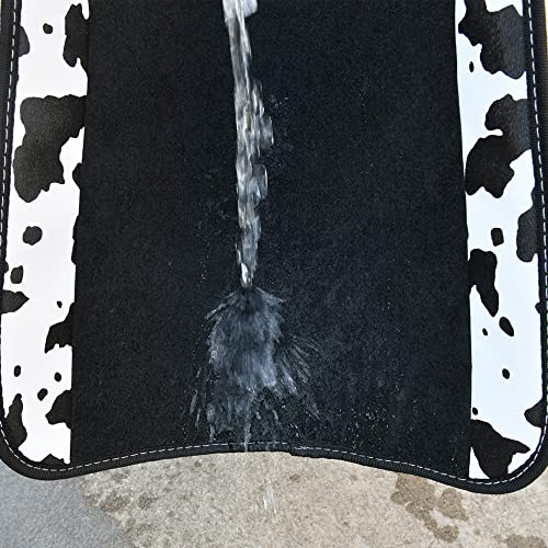 CAR PASS Waterproof Universal Fit Car Floor Mats, Cow Print Car Mats Fit for SUV,Vans,sedans, Trucks,Set of 4pcs Car Carpet with Driver Heel Pad and Nibs Backing,or Cute Women Girly Funny Black White - color: Cow Print