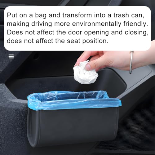 Car Seat Side Storage Pocket, Leather Hanging Foldable Multifunctional Vehicle Front Door Back Organizer Box, Waterproof Auto Interior Organizing Container, Universal fit(Black)