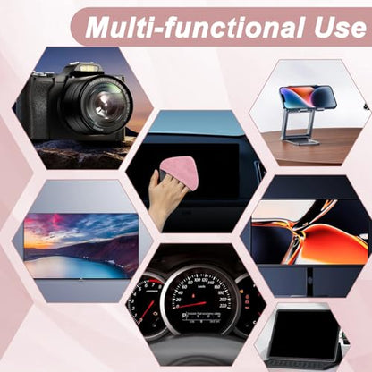 BFXM Car Screen Cleaner, 4.1''×4.1'' Microfiber Dashboard Wipes, Square Microfiber Cloth, Automotive Display Wipes,Vehicle Screen Cleaner Tool for Dashboard Display, Car Interior Tool (Pink)