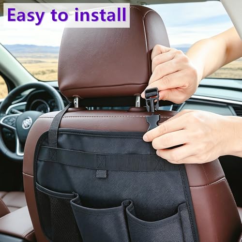 Car Seat Back Organizer, Car Back Seat Storage with Multiple Pockets, Car Seat Hanging Pocket,Front Seat Organizer Headrest Bag Compatible with Car SUVs Pickup and Truck
