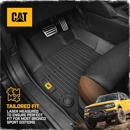 CAT® JustFit™ 3D All Weather Floor Mats for Ford Bronco Sport ONLY 2021-2026, Custom Fit Heavy-Duty Rubber Car Mats Full Set for 4 Door Models, (Not for Rubberized Floors)