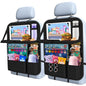 Car Backseat Organizer with table Tray(1Pack) 9 Storage Pockets Backseat Car Organizer with Tablet Holder, Back seat Organizer for Kids Road Trip Essentials Travel - style: 1Pack with Food Tray-Black