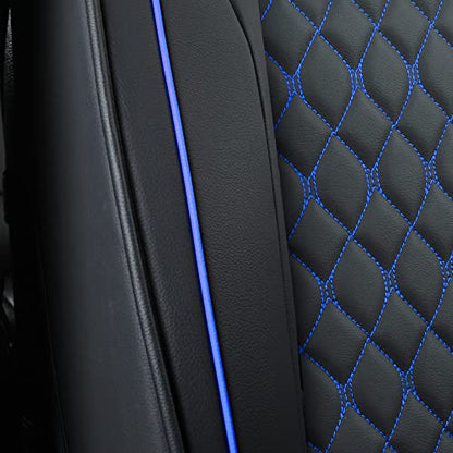 Car Seat Covers Front Pair,Universal Fit for Most Cars,SUV,Sedans and Pick-up Trucks,Automotive Faux Leather Vehicle Cushion Covers(Front Pair,Black/Blue) - color: Blackblue, size: Front Pair